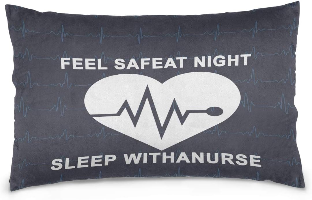 LORONA Funda de almohada para enfermera, funda de lino para decoración del hogar, funda de cojín con cremallera invisible, funda de cojín para sofá y cama, 50 x 60 cm
