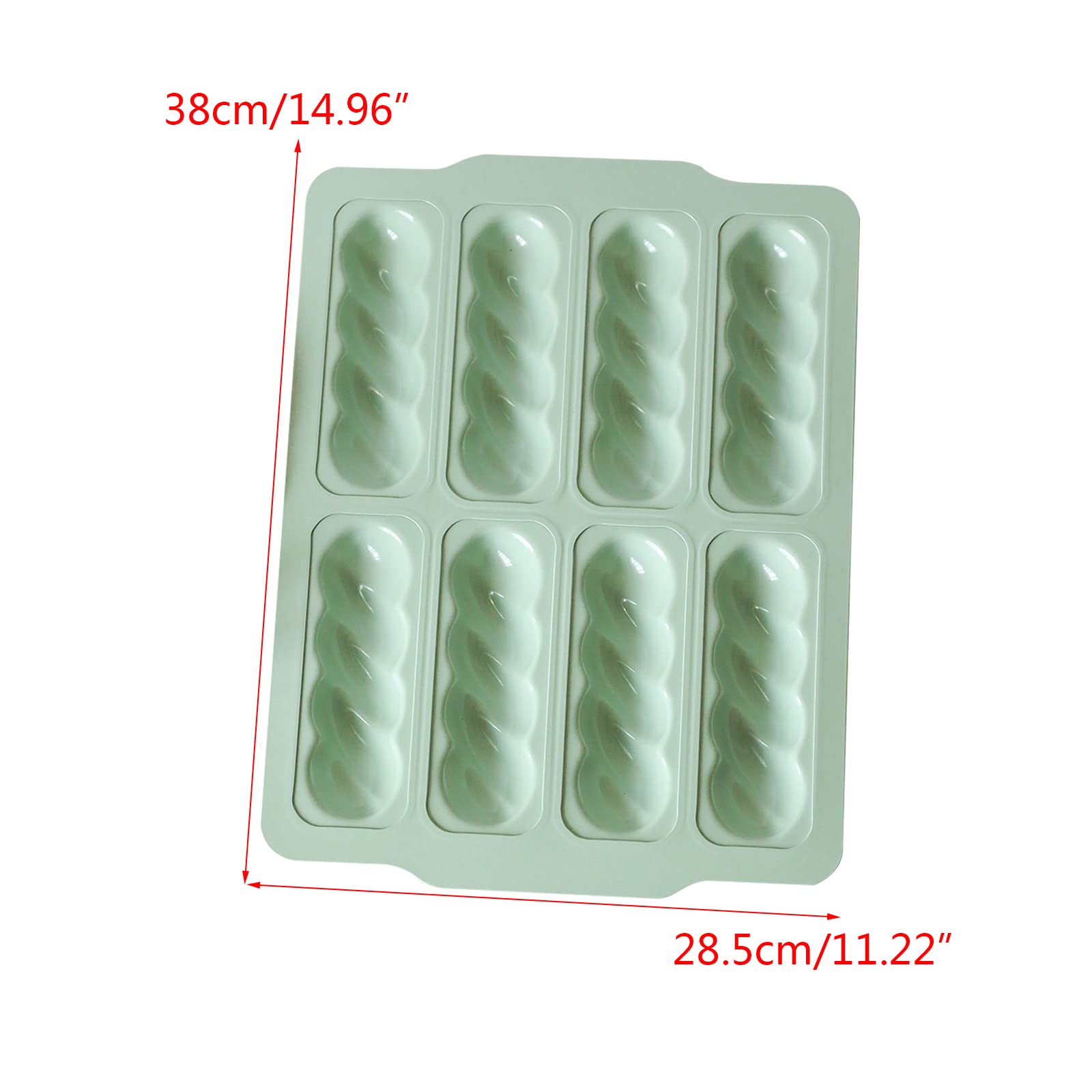 Moule à macarons à 8 grilles, moule vert avec motif torsadé, moule à brownies, poêle antiadhésive pour la maison, hamburgers, desserts, gâteaux, moule à pain, moule à pâtisserie antiadhésif