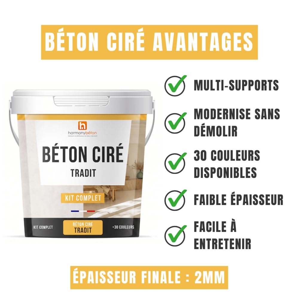 - Béton TRADIT 5 m² Satinée BC02 - Granulométrie 0 à 0,3 mm - Harmony Béton