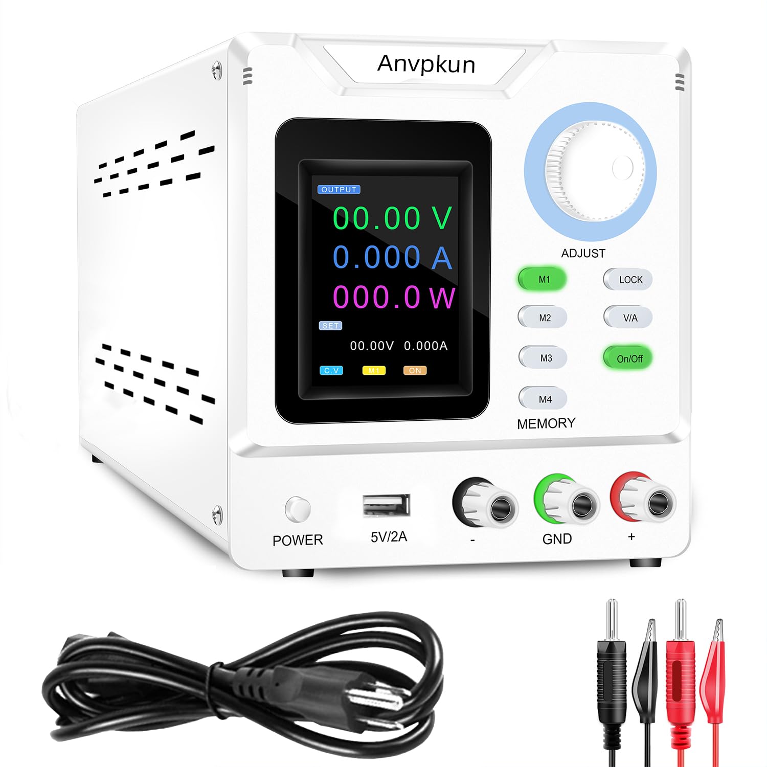 Fuente de alimentación de banco de CC ajustable de 0-30 V, 0-5 A, fuente de alimentación de laboratorio de CC variable de 0 a 30 V, 0 a 5 A, fuente de alimentación de banco de CC de salida variable