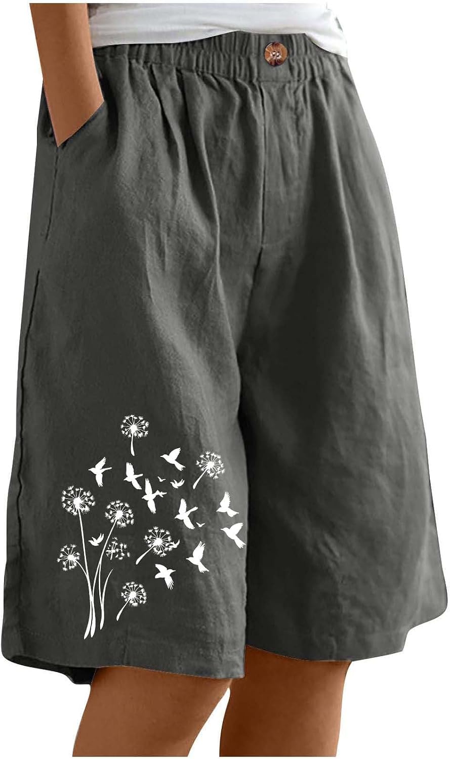Women's Lounge Shorts Bohemian Style Baggy Casual Soft Comfy Wide Leg Crop Sweatpant Beach Casual Short Pants