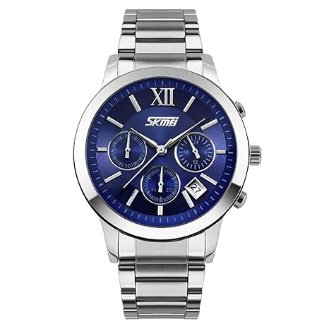 Skmei Formal Chronograph Analog Blue Dial Mens Watch - 9097CS