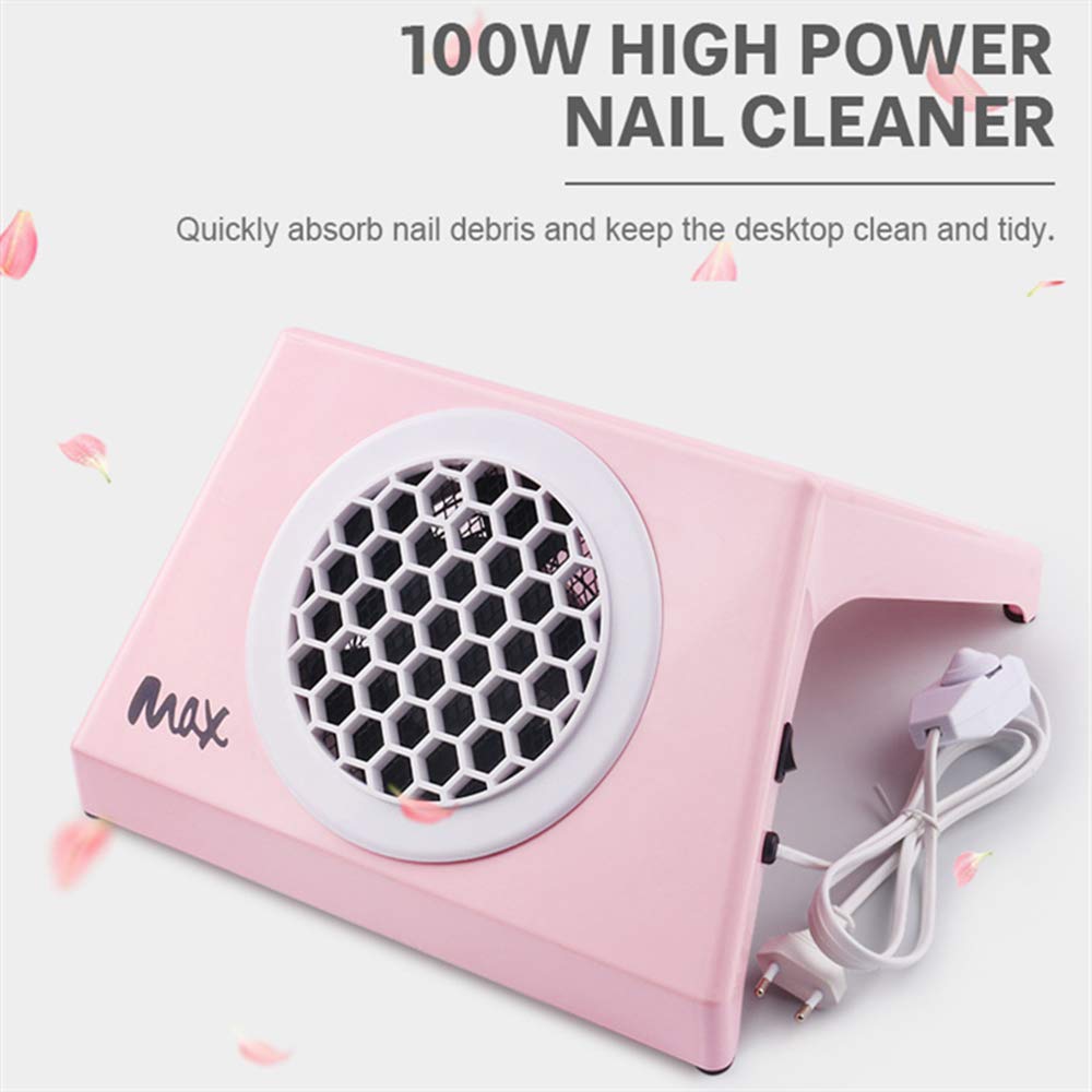 Aspirapolvere per unghie con sacchetti raccoglipolvere, 100W Manicure Aspirazione collettore polveri Estrattore Macchina, Professionale Nail Art Strumenti salone Attrezzature raccolta,Bianca