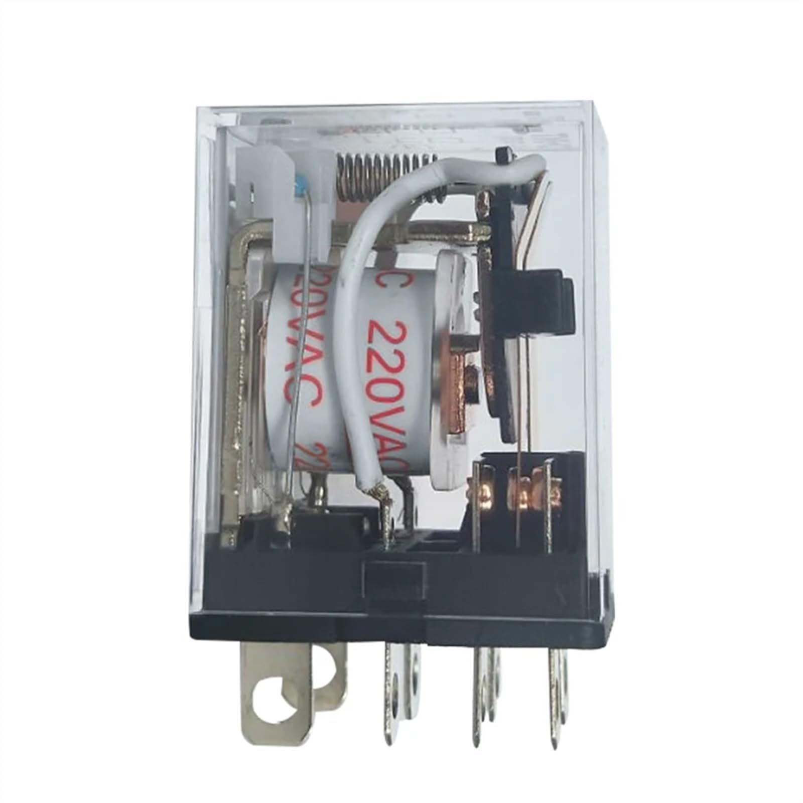 Relé electromagnético 10A AC 240V/ DC 28V 8 pines DC 12V 24V AV 220V relé de uso General se ajusta automáticamente 1 unidad(220VAC)