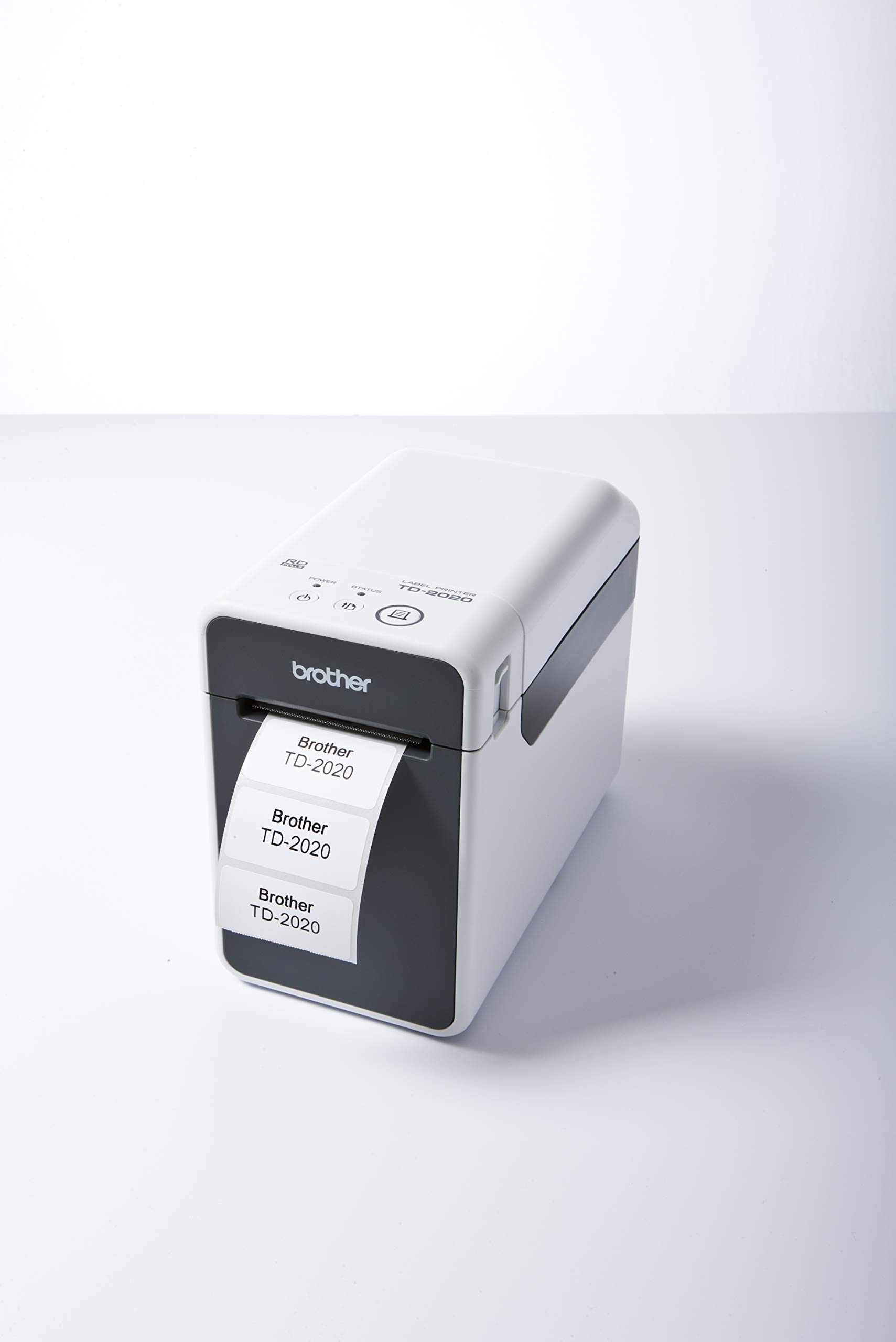 Brother TD-2020A Stampante per Etichette Professionale da 2 pollici, Tecnologia Termica Diretta, Stampa Etichette fino a 56 mm, 203 DPI, Velocità fino a 152.4 mm per sec, Interfaccia Seriale e USB
