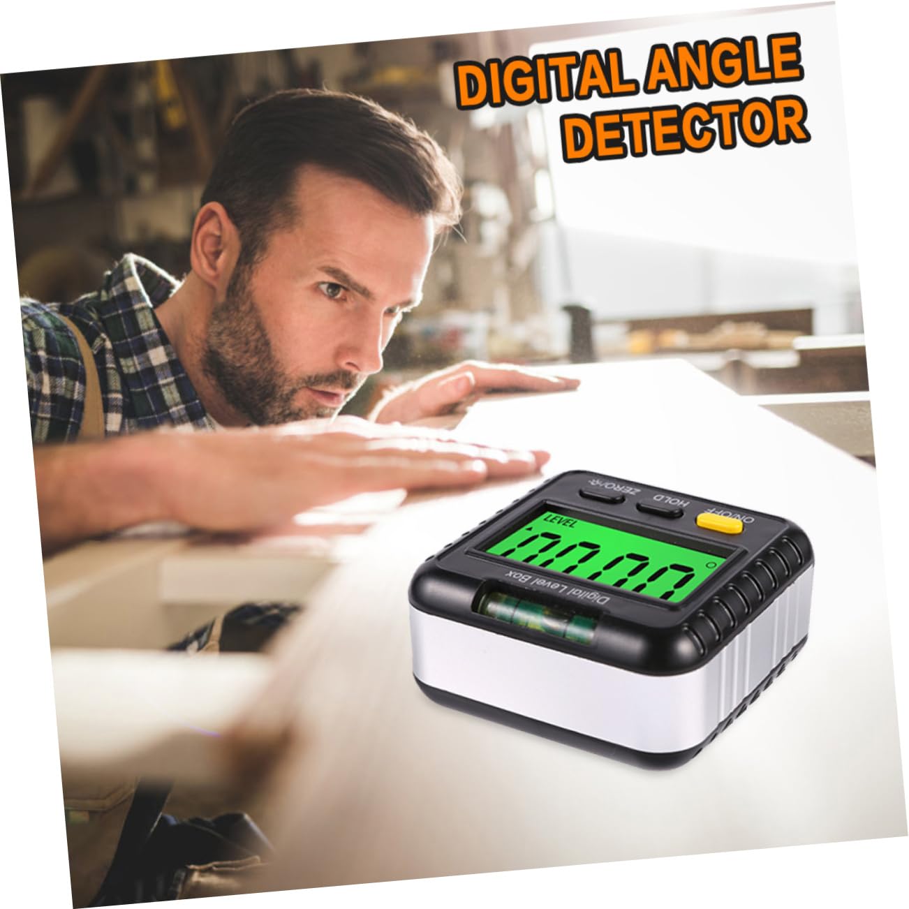 Hemobllo 3pezzi Strumento Di Misurazione Angolare Digitale Con Bubble Level Compatto e Magnetico Per Lavori Di Falegnameria e Ingegneria Misurazione Relativa Assoluta Funzionamento Con