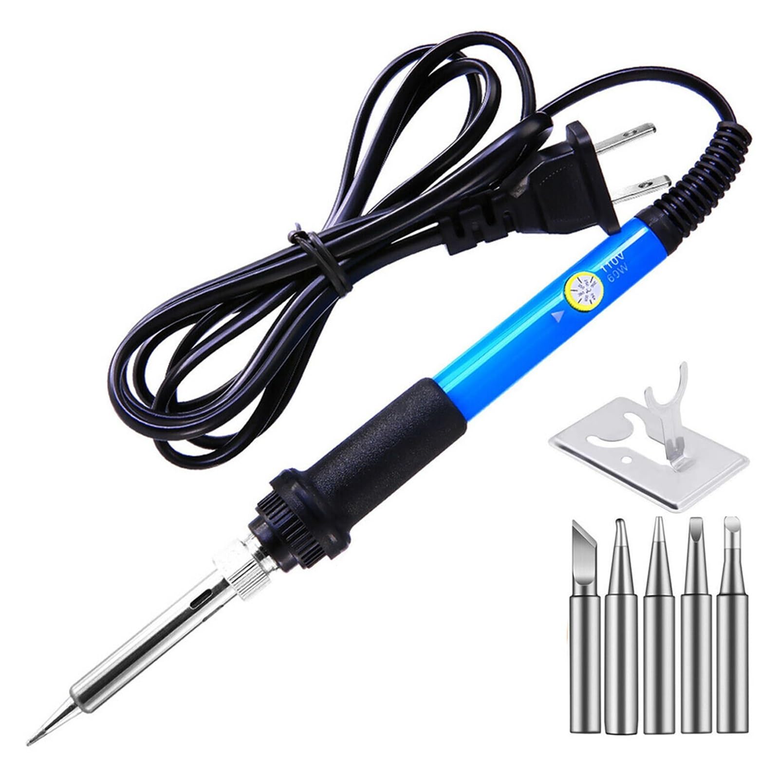 Kit saldatore, Saldatori elettrici da 60 W, ferro da stiro elettrico regolabile in temperatura, mini manico, saldatore a matita termica, strumenti di saldatura per metallo, elettrico, fai da te (Colo