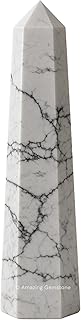 Howlite Crystal Towers ~ Natural Healing Crystal Point Obelisk for Reiki Healing and Crystal Grid (2" to 3" INCH)
