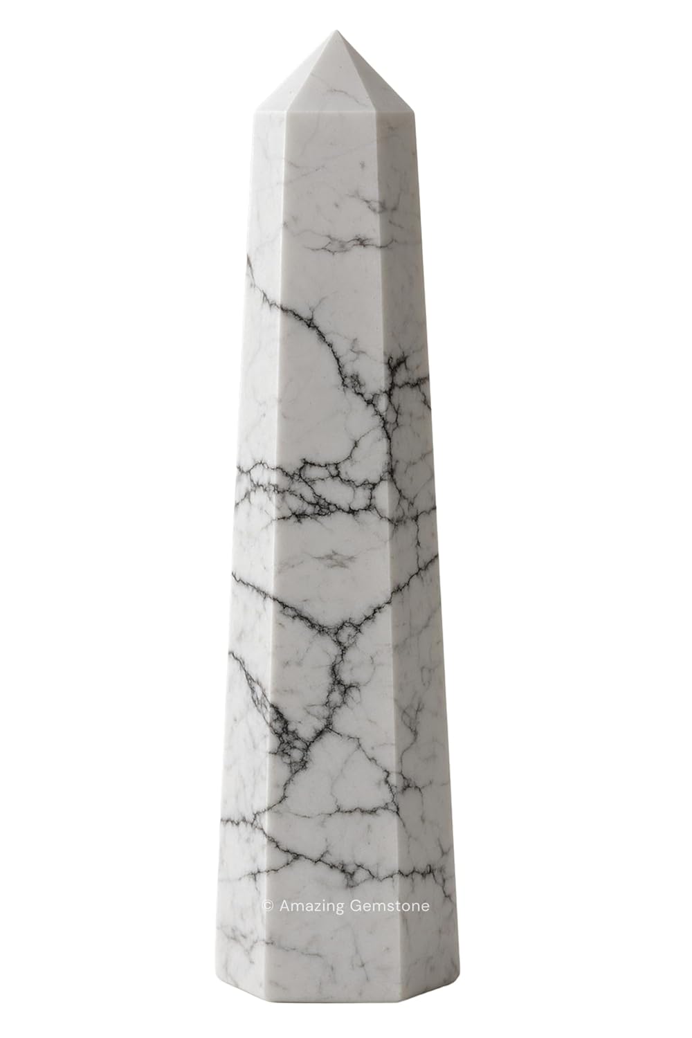 Amazing Gemstone Howlite Crystal Towers - Natural Healing Crystal Point Obelisk for Reiki Healing and Crystal Grid (3" to 4" INCH)