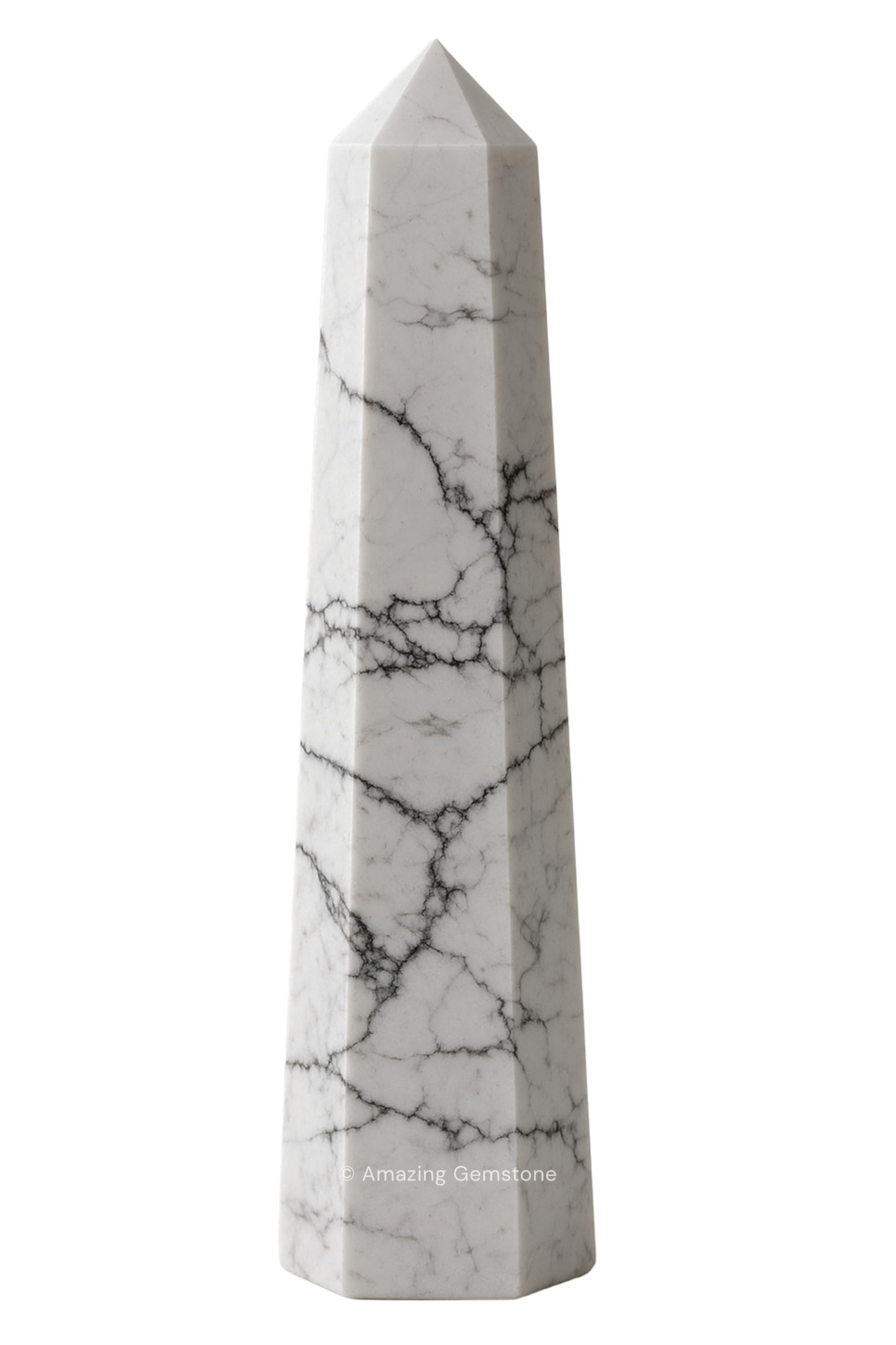 Amazing Gemstone Howlite Crystal Towers - Natural Healing Crystal Point Obelisk for Reiki Healing and Crystal Grid (3" to 4" INCH)