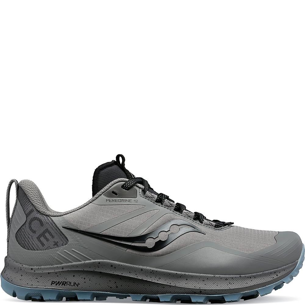 Saucony Women's Peregrine Ice+ 3 Sneaker, Gravel/Black, 8
