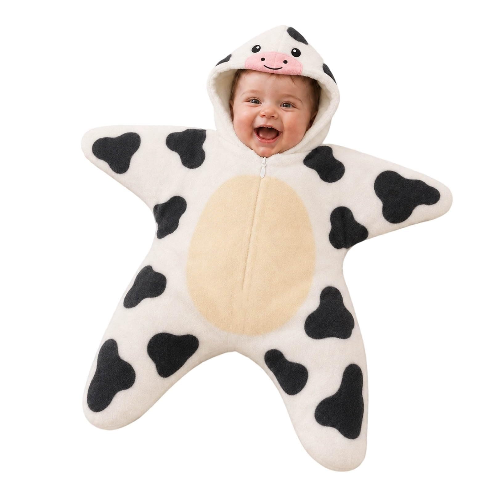 Baby Stella Costume Halloween Bambino Pagliaccetto Tutina Tuta in Pile Zip | Costume Animali Carini Invernale Caldo Con Cappuccio Morbido Tuta Da Passeggino Compleanno Tutine Neonato Party Loungewear
