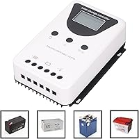 Vista 2 de PWM Controlador solar, pantalla LCD, detección automática DC 12V/24V/36V/48V, regulador de panel solar, para batería de litio, etc. (100A)