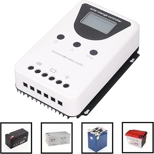 Miniatura 2 de PWM Controlador solar, pantalla LCD, detección automática DC 12V24V36V48V, regulador de panel solar, para batería de litio, etc. (100A)
