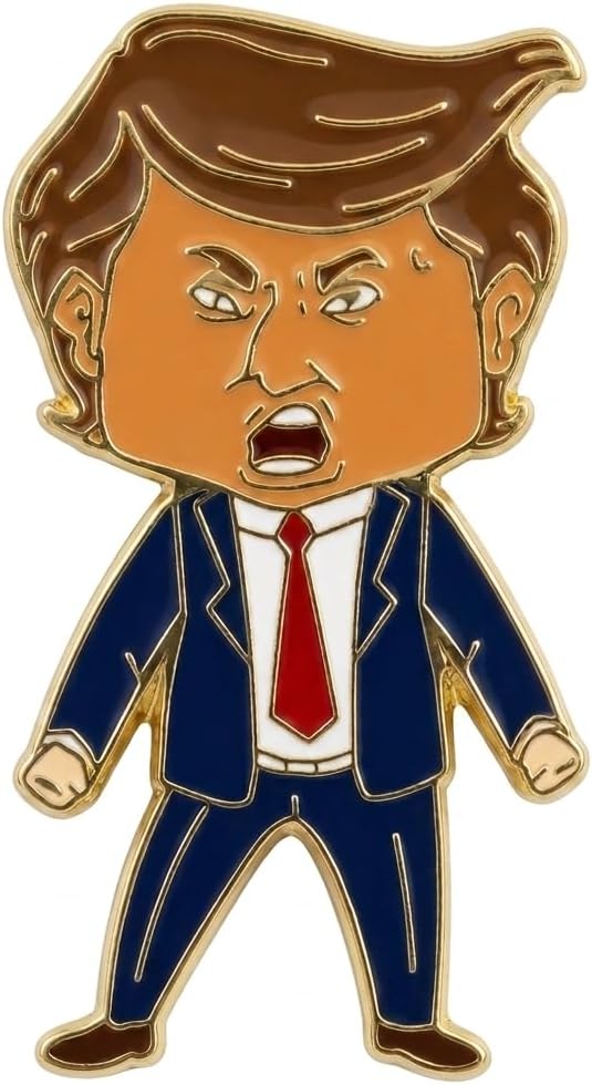 Happy Trump Enamel Pin-Premium lapel brooch, fan collector badge, novelty gift for men and women, perfect for backpacks, hats, jackets and coats(Designed in US)