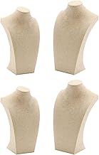 Milageto 4pcs Lino Collana Busto Espositore Portaoggetti Organizzatore per Controsoffitto Negozio