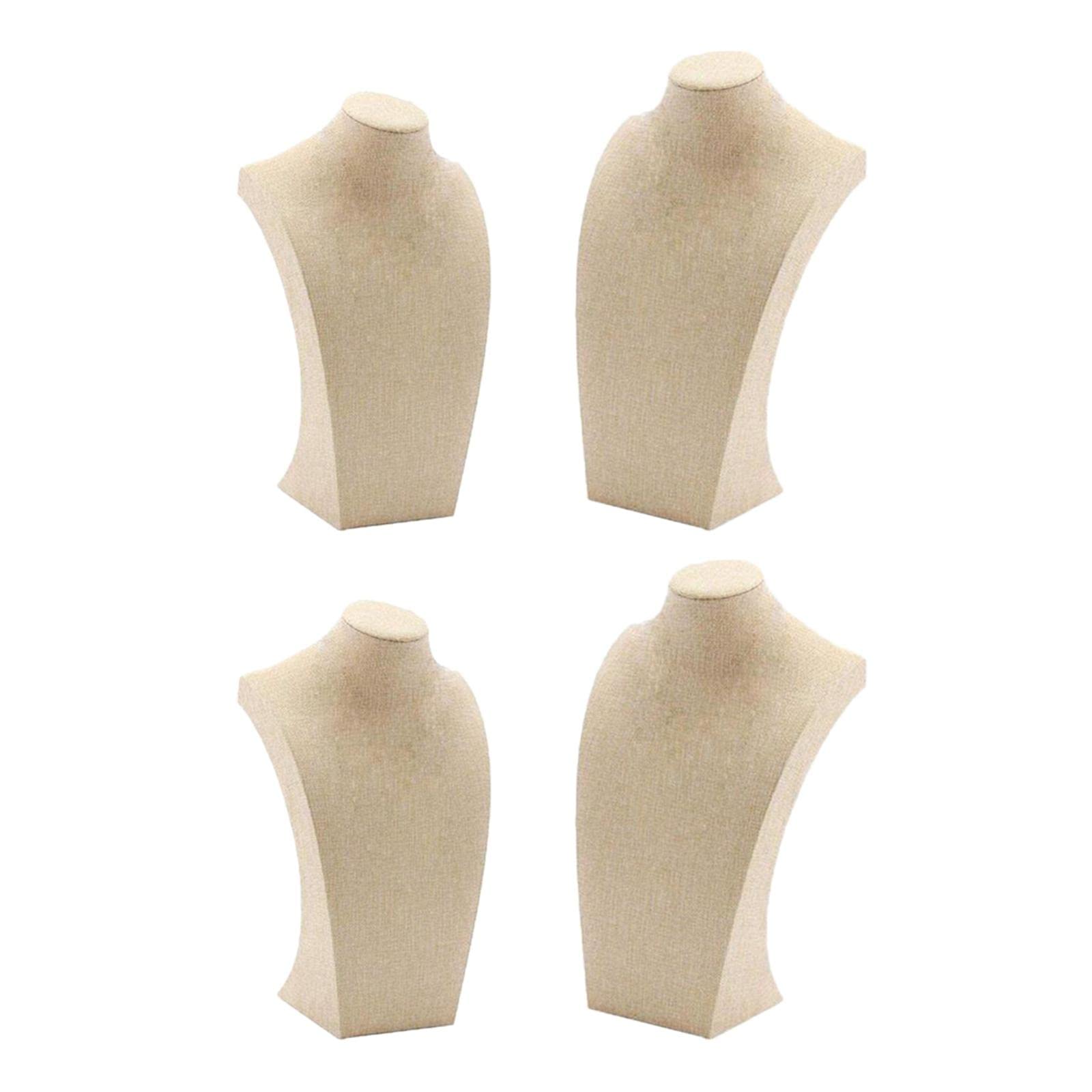 Milageto 4pcs Lino Collana Busto Espositore Portaoggetti Organizzatore per Controsoffitto Negozio