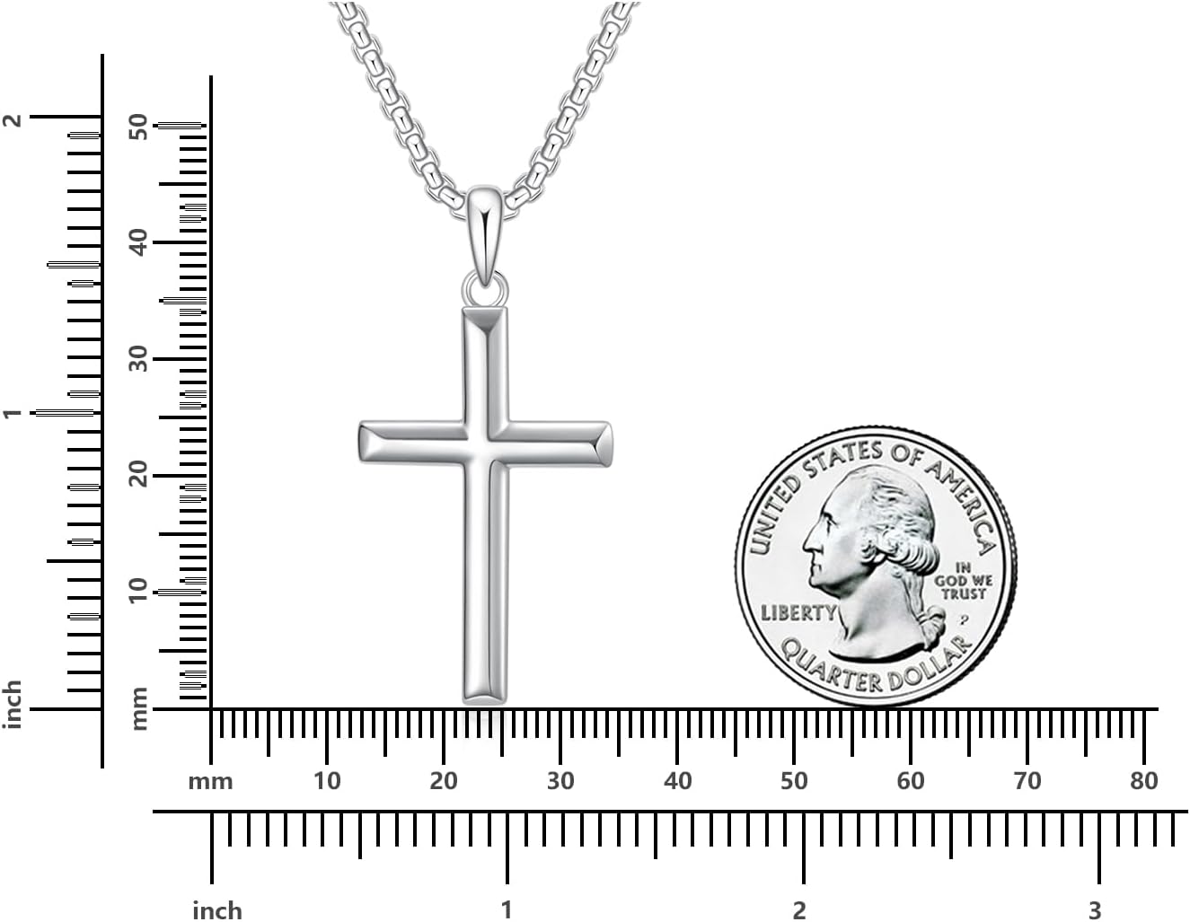 Rnivida Sterling Silver Cross Pendant Necklace for Men, Simple Christian Cross Jewelry Gifts - Image 6