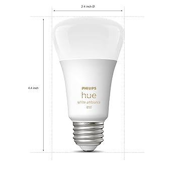 Philips Hue White Ambiance 1600ルーメン 2個 Philips Hue White Ambiance 2-Pack A19 LED Smart Bulb & White