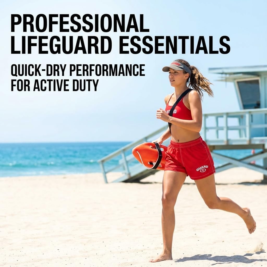 Adoretex Women's Guard Athletic Quick Dry Swim Board Shorts, 3" Inseam Lightweight Elastic Waistband Board Shorts