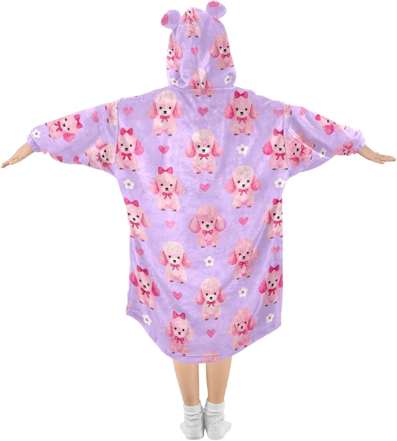 GuoChe Wearable Blanket Hoodie Oversized Flannel Blanket Hoodie image 2