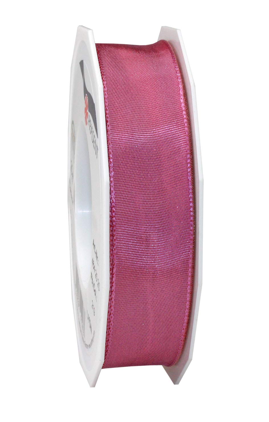 Präsent - Lyon Wired Taffeta Ribbon Old Rose 25 mm Width, 25 m Length, Blush, 25 mm - 25 m