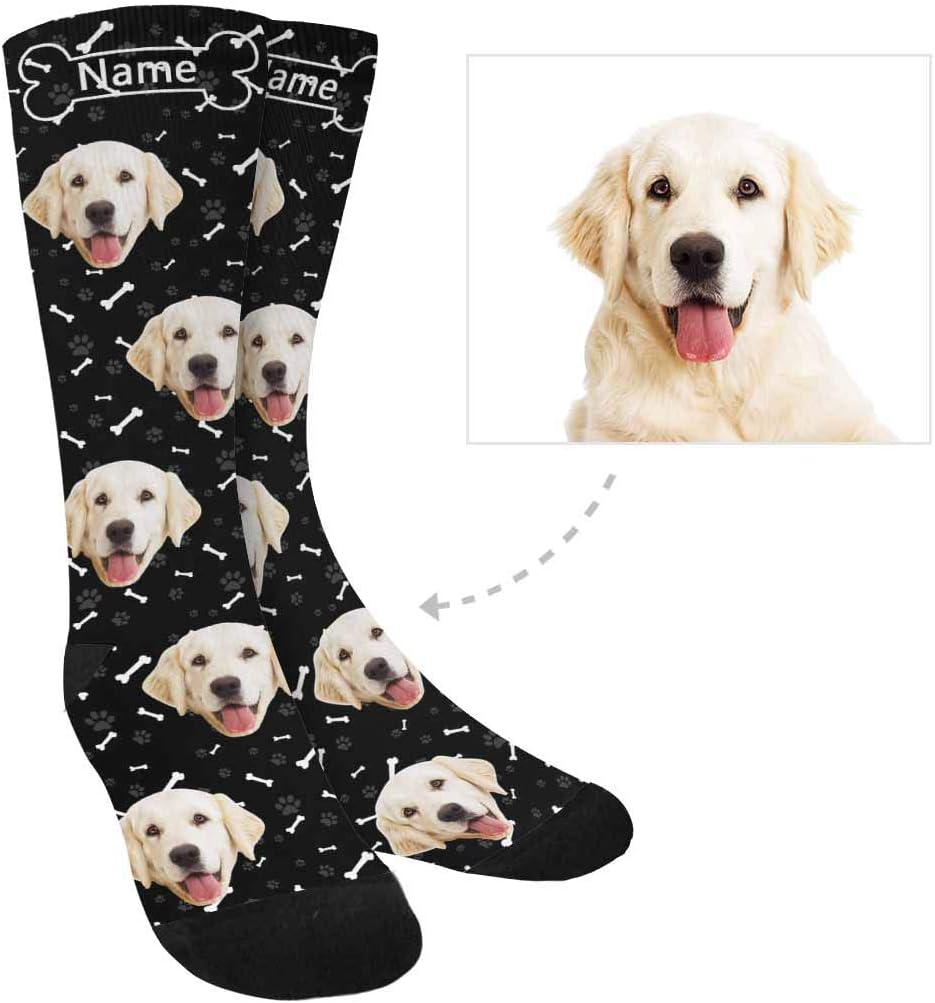 Custom Socks with Faces Change Men Face Size Personalized Printed Photo Crew Socks