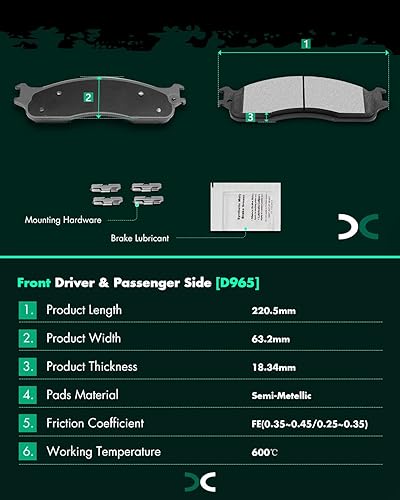 Miniatura 360 de SCITOO D1629 Ceramic Brake Pads Sets Front Fit For Dodge For Durango,For Jeep Grand Cherokee,For Mercedes-Benz