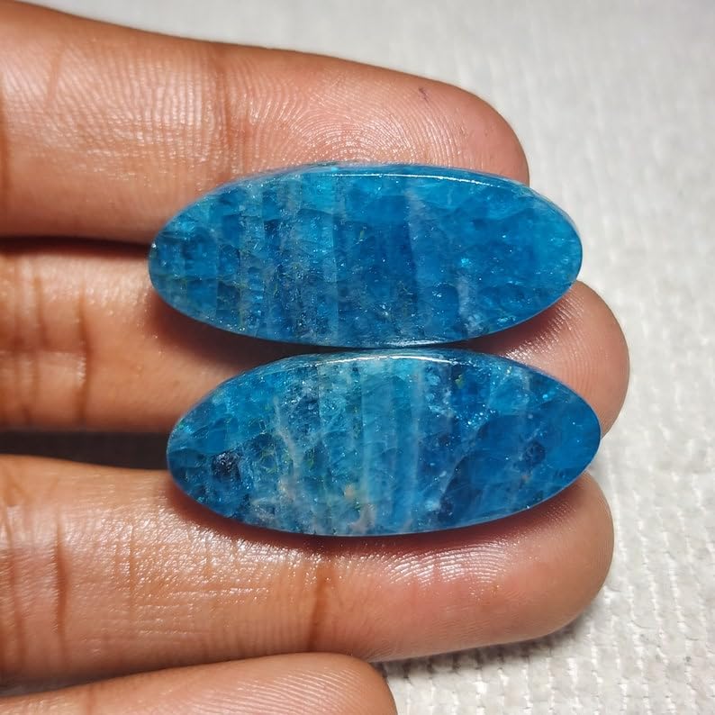 Pierre précieuse apatite sous forme ovale pour des bijoux vibrants - 3