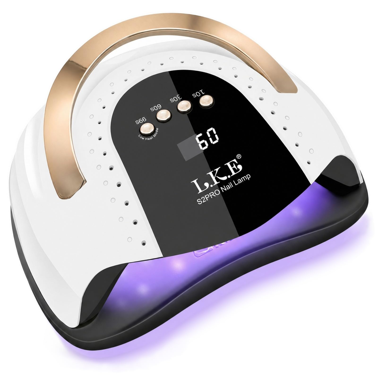 LKE UV Nagellampe 268W Gel Nagellampe Nageltrockner UV Lampen für Gelnägel, Professionelle LED Nagellampe mit Automatischem Sensor/4-Timer-Einstellung, Tragbares UV/LED-Licht Zuhause und Salon (Weiß)