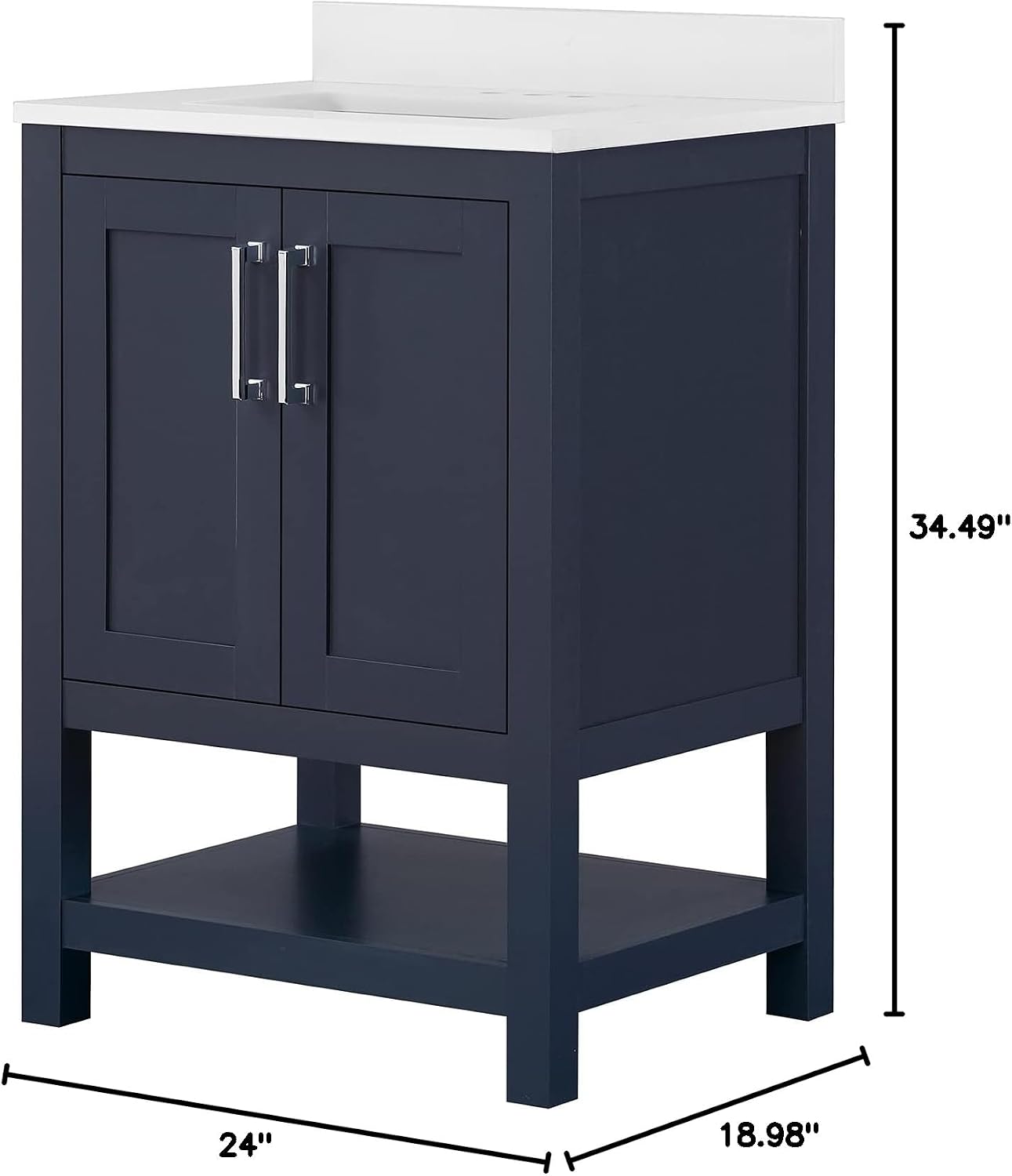 OVE Decors Vegas 24 in. Single Sink Vanity; in Midnight Blue