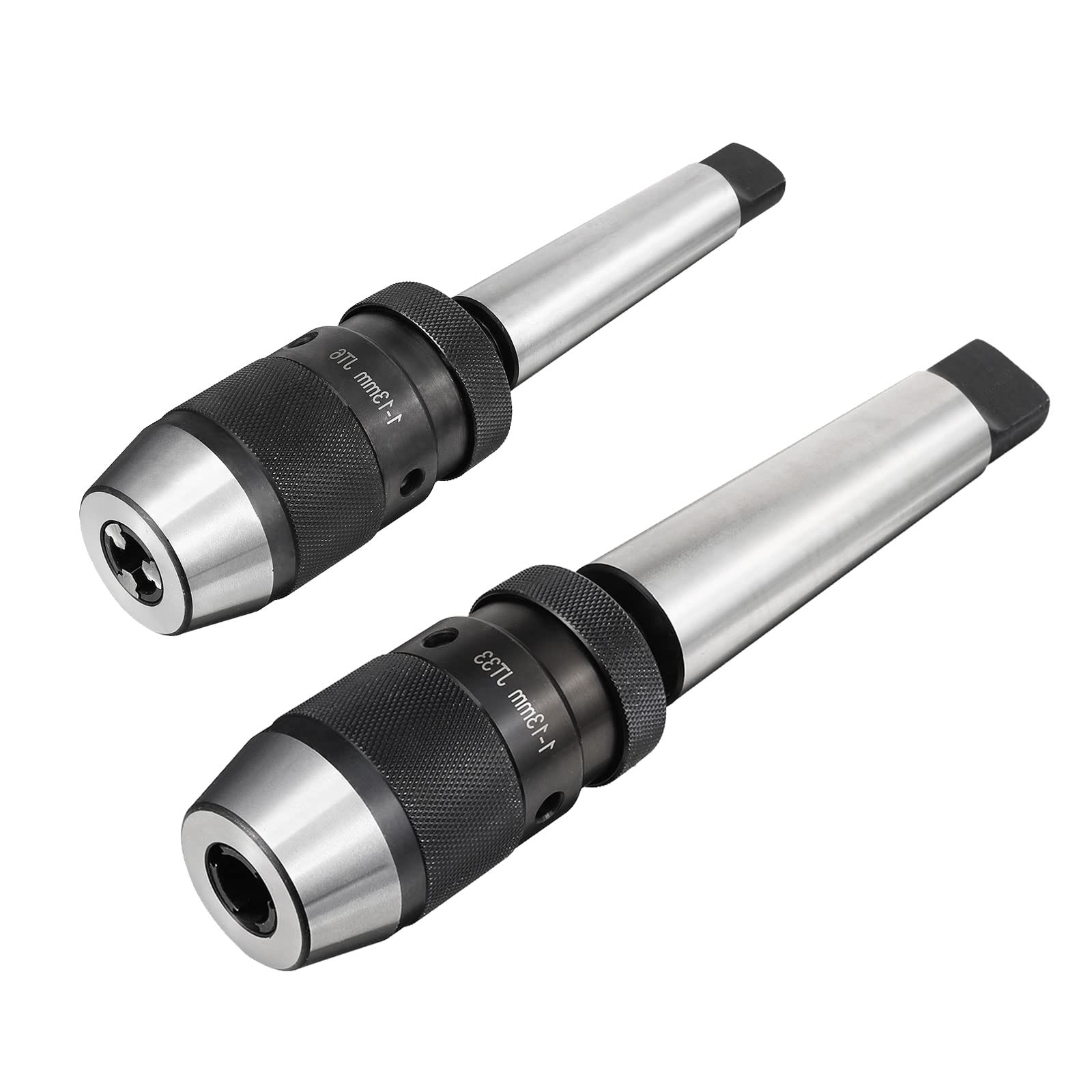 QUARKZMAN Mandrino Autoserrante Set Mt3 Mt4 Cono Morse Attacco 1/32"-1/2" (1mm-13mm) 3-Ganasce Regolabili per Tornio Fresatrice Trapano Macchina