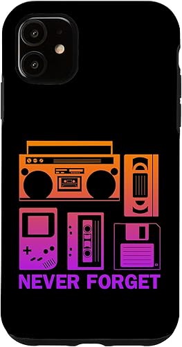 iPhone 11 Never Forget Radio Ghetto Blaster Cassette Video Tape Case
