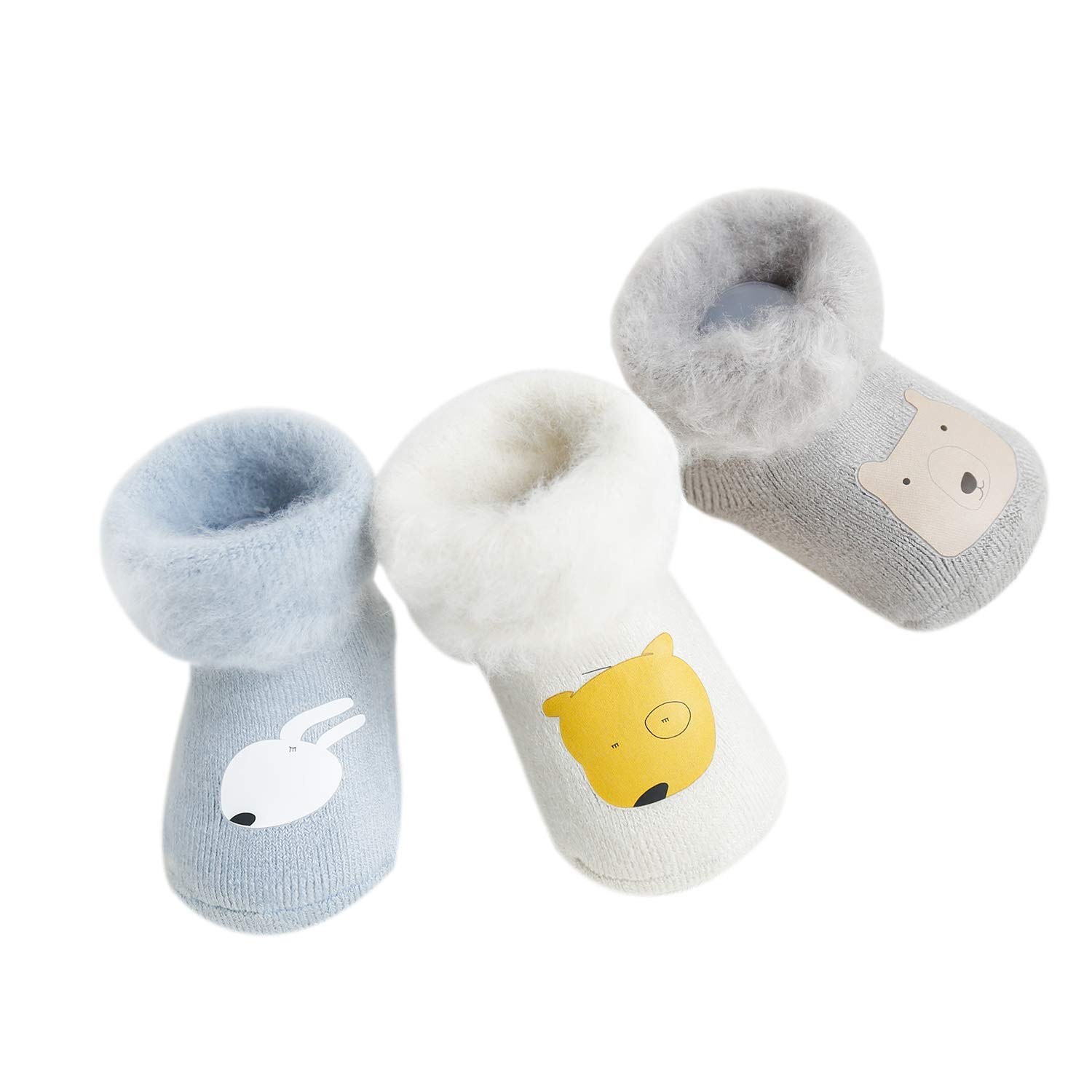 Baby Winter Thick Fur Cotton Socks, Warm Toddler Boys Girls Socks 0-36 months