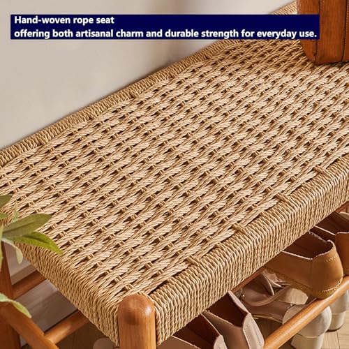 Taburete multifuncional de madera maciza de 34 cm contra el desorden 7