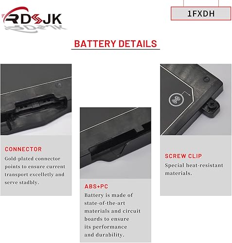 Miniatura 5 de 1FXDH 1WJT0 - Batería para portátil Dell Precision 3541 3551 Latitude 15 5501 5511 E5501 E5511 Series 01WJT0 D191G 0D191G CN-0D191G 11.4V 97Wh