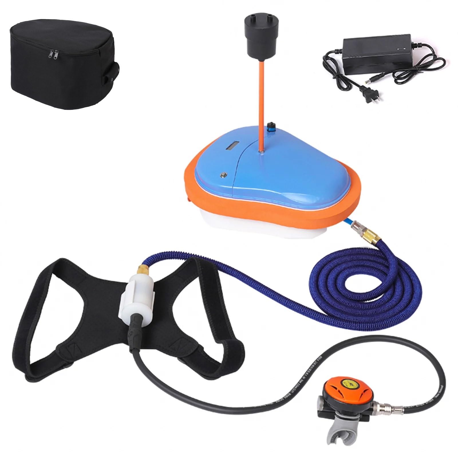 WBWYFEDiving Ventilator, tankless scuba diving system, dive portable lungs, air buddy diving systems, with 10M Telescopic Pipe & Breathing Regulator 52 Liters/min for Underwater Snorkeling(LYO1)