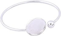 Reidgaller 5pcs Stainless Steel Bendable Cuff Bracelet Bezel Blanks Fit 20mm Cabochon Bangle Base Setting Trays DIY Bracelets Jewelry Making Kit (Plain Steel)