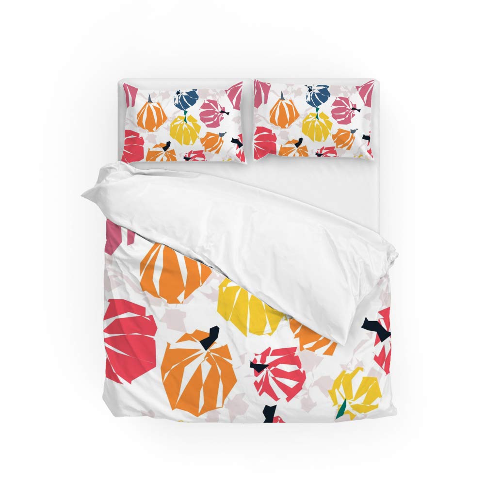 Parure de lit citrouille en microfibre douce pour des nuits cocooning en famille