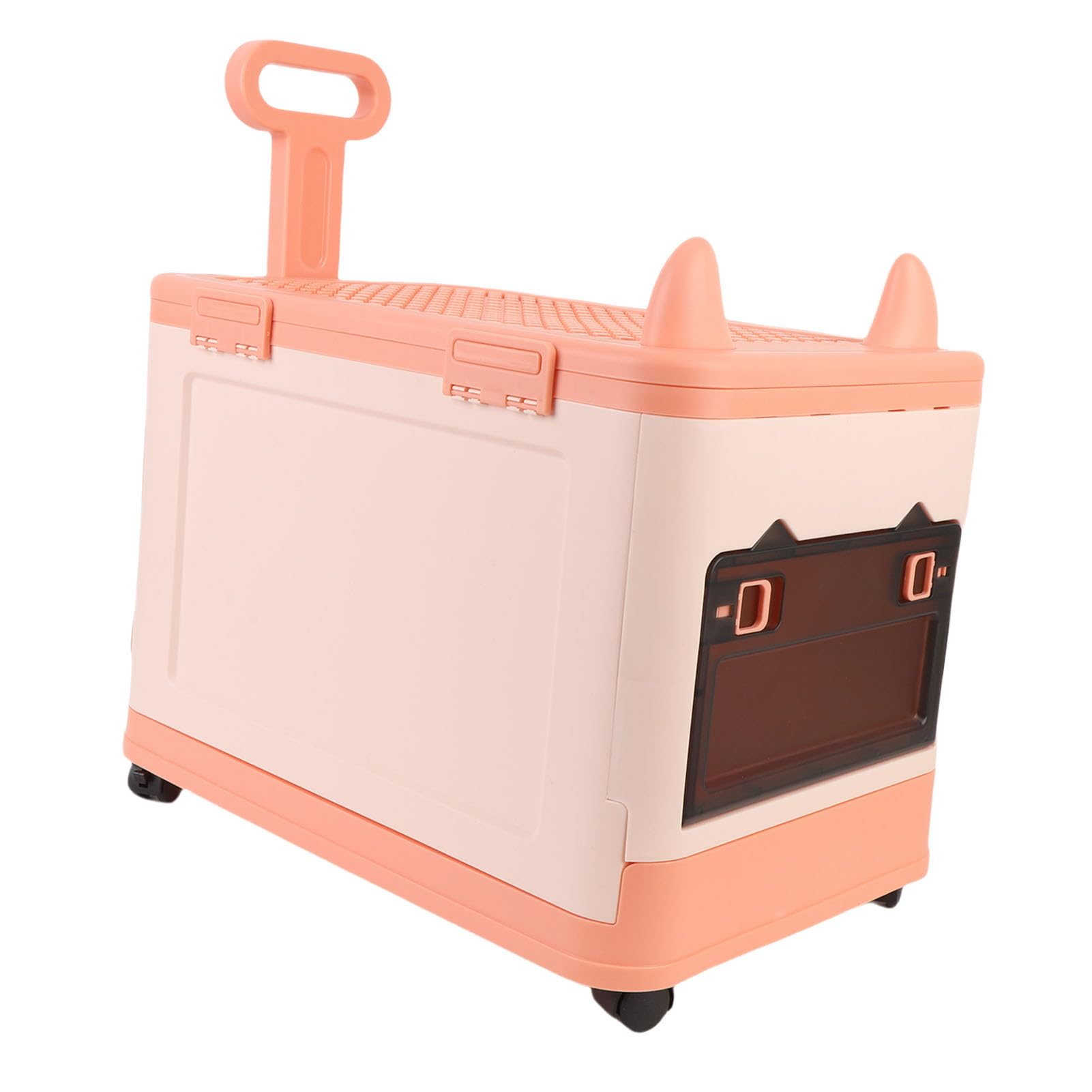Cryfokt Portaoggetti per Giocattoli Robusta Cassapanca in Plastica con Ruote per L'organizzazione della Sala Giochi, per Bambini e Neonati, Ca.12,2x18,5x19,7", 1 unità (Rosa arancio)