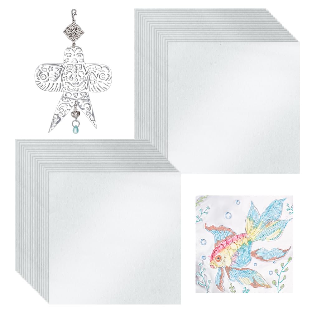 Feuille de bricolage aluminium argent 20x20cm pour art et feuille d'étamage