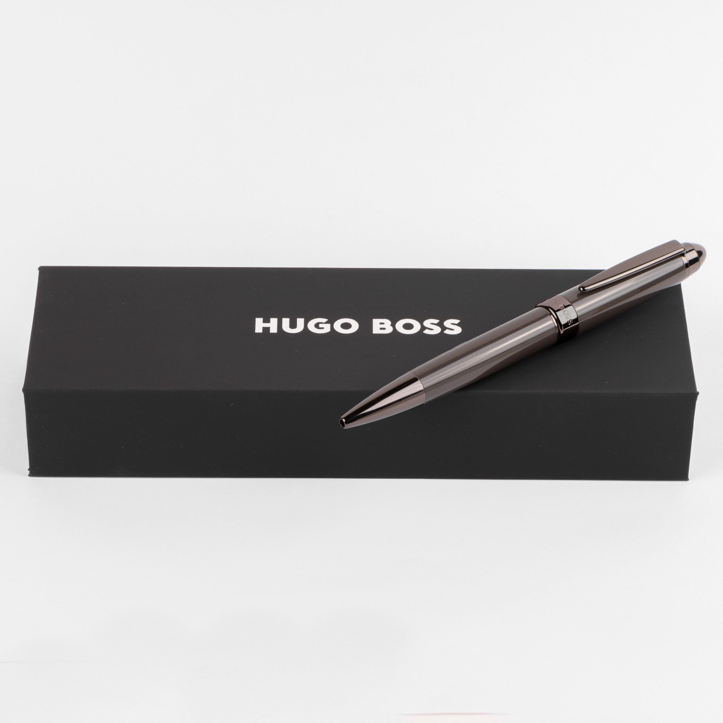 HUGO BOSS - Penna a sfera ICON grigia. Penna a sfera di alta qualità ed elegante con ricarica con punta M.