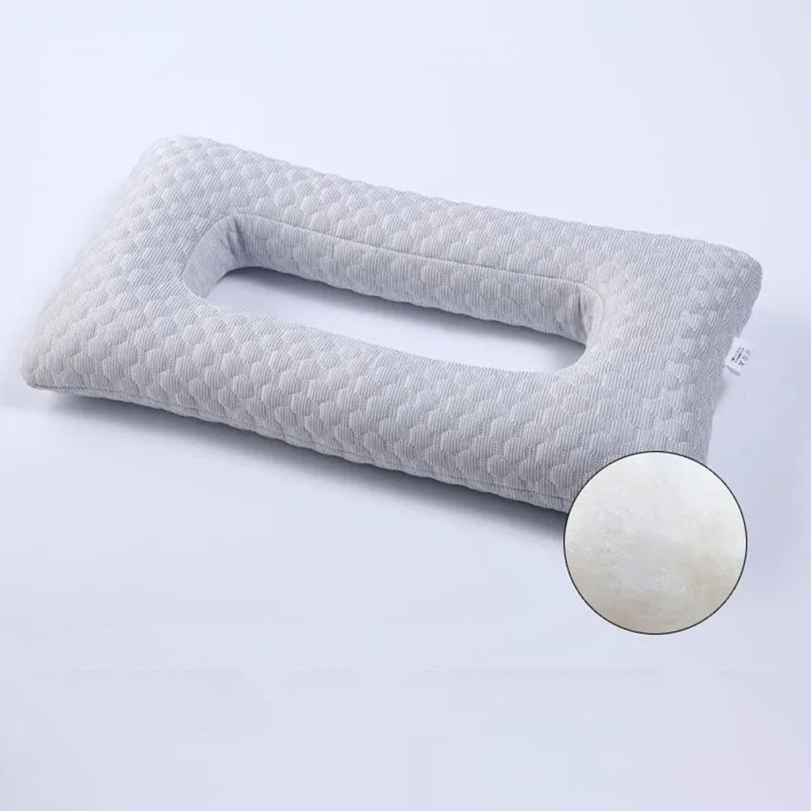 Ohrlochkissen Seitenschläfer, Piercing Kissen Ohr Memory Foam, Ergonomisches Seitenschläferkissen Weich für Ohrpiercing, Ohrenschutz, Kopfhörerträger Komfortable Entspannung, Grau