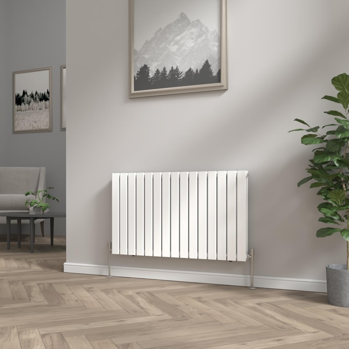 NRG Modern Radiator White 600x1020mm Doube Flat Panel Heater Interior Designer Horizontal Bathroom Radiators โ image 1