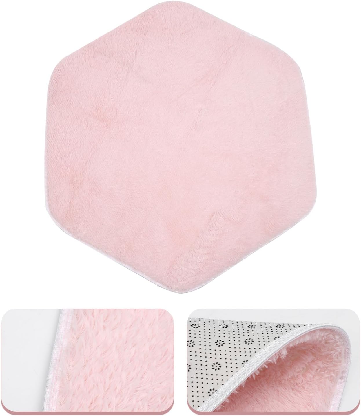 Hexagon Play Tent Plush Soft Cushion for Room Nursery Playhouse Pad Pink