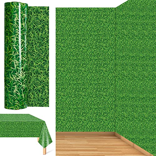 Mepase Grass Tablecloth Roll Green Grass Field Table Covers 54 In X 100 Ft Football Theme Table Cloth With Cutting Box For Football Soccer Theme Rectangle Tables Decor Birthday Jungle Party Supplies #TOP26