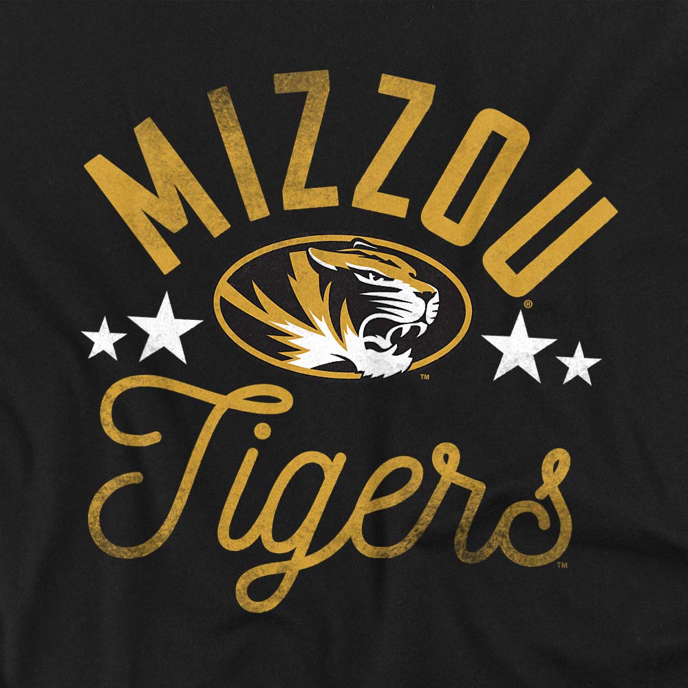 University of Missouri Mizzou Official Tigers Unisex Adult T-Shirt, Black, Small