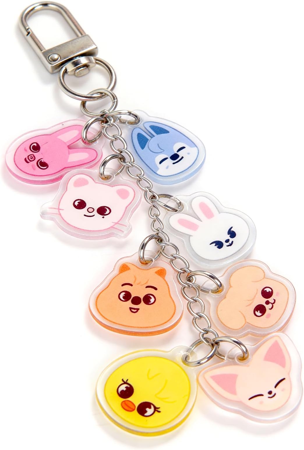 Stray Keychain, 8-in-1 1Stray Cartoon Character Pendant, Double-Sided Acrylic Keyring for Fans, Kpop Merch Accessories for Bags & Keys