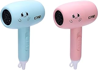 مجفف شعر صغير وفعال لفرد وتجفيف الشعر، مناسب للكبار والصغار، صغير الحجم وقابل للطي مع إعدادين للسرعة، متوفر بخيارات ألوان متعددة (2 مجفف)، 450.0 واط