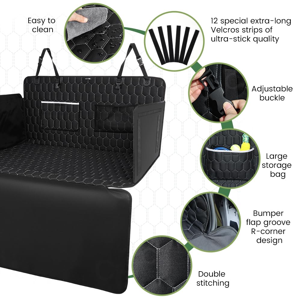 KYG Protection Coffre Voiture Chien Protège Coffre pour Chien Housse de Coffre pour Universelle Voiture Imperméable et Antidérapant Durables Pliable et Rangé 195 * 103cm